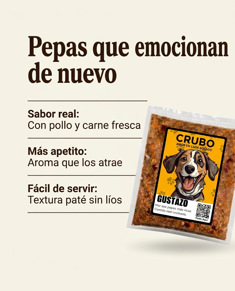 Las pepas alimentan. El GUSTAZO hace que tu perro disfrute comer.